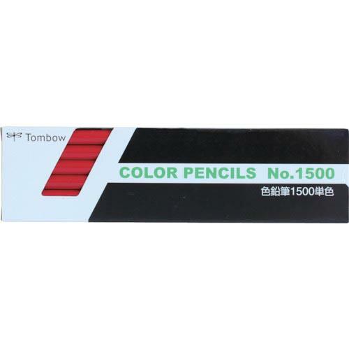 Tombow 色鉛筆 1500 単色 赤 12本入り ( 1500-25 ) (株)トンボ鉛筆