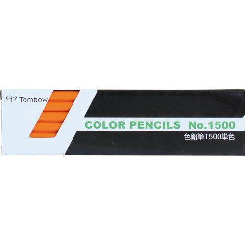 Tombow 色鉛筆 1500 単色 だいだい色 12本入り ( 1500-28 ) (株)トンボ鉛...