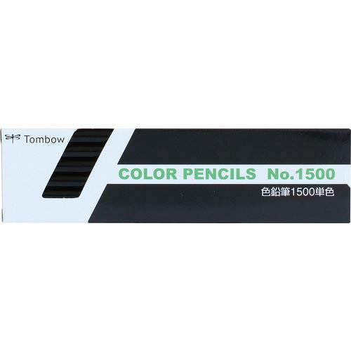 Tombow 色鉛筆 1500 単色 黒 12本入り ( 1500-33 ) (株)トンボ鉛筆