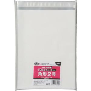 キングコーポ フィルム封筒 角2 片面白 テープ付 100枚 ( FFWK2Q100 ) (株)キングコーポレーション｜orangetool