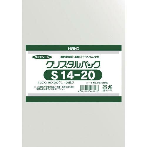 HEIKO OPP袋 テープなし クリスタルパック S14-20 100枚入り ( 6751900 ...