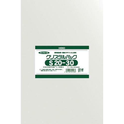 HEIKO OPP袋 テープなし クリスタルパック S20-30 100枚入り ( 6735300 ...