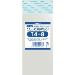 HEIKO OPP袋 テープ付き クリスタルパック T4-8 100枚入り ( 6740100 T4-8 )｜orangetool