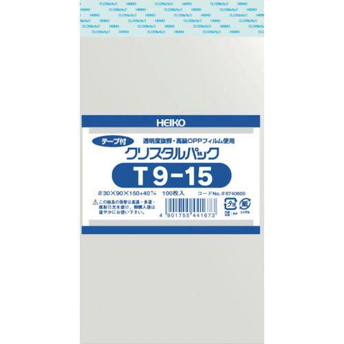 HEIKO OPP袋 テープ付き クリスタルパック T9-15 100枚入り ( 6740600 T...