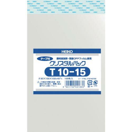 HEIKO OPP袋 テープ付き クリスタルパック T10-15 100枚入り ( 6740700 ...