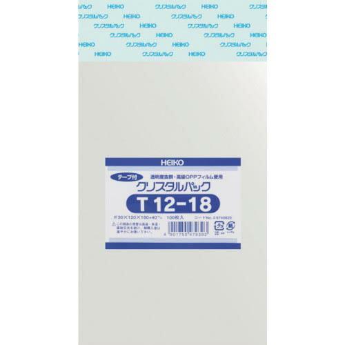 HEIKO OPP袋 テープ付き クリスタルパック T12-18 100枚入り ( 6740820 ...