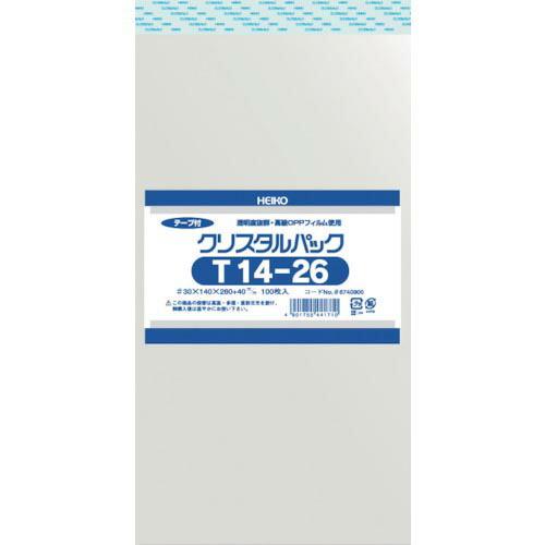 HEIKO OPP袋 テープ付き クリスタルパック T14-26 100枚入り ( 6740900 ...