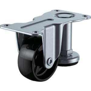 ユーエイ　プレート式　固定　アジャスター付キャスター　黒ナイロン　車輪径５０ｍｍ　　Ｅタイプ　ＥＲ−ＡＦ型　取付寸法５６×２８ ( ER-50BN-AF )