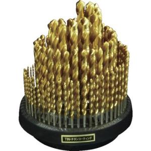 ISF TINコーティング コバルト正宗ドリル 100本組セット(回転台付) ( TCOD-100RS ) (株)イシハシ精工 (メーカー取寄)｜orangetool