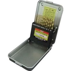 ISF TINコーティング コバルト正宗ドリル 13本組セット(スチールケース入) ( TCOD-13S ) (株)イシハシ精工 (メーカー取寄)｜orangetool