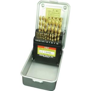 ISF TINコーティング コバルト正宗ドリル 19本組セット(スチールケース入) ( TCOD-19S ) (株)イシハシ精工 (メーカー取寄)｜orangetool
