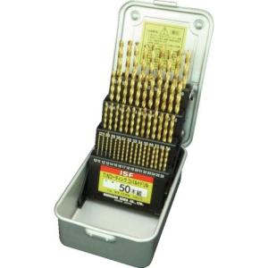 ISF TINコーティング コバルト正宗ドリル 50本組セット(スチールケース入) ( TCOD-50S ) (株)イシハシ精工 (メーカー取寄)｜orangetool