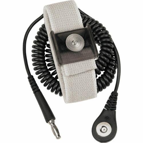 DESCO リストストラップ、JEWEL、マグネット嵌合 伸縮性長さ調整機能付き、黒、3.66m (...