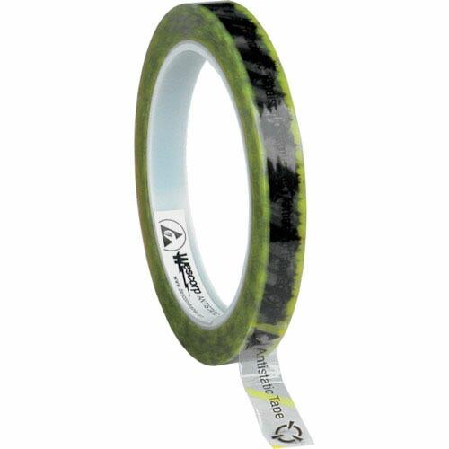 DESCO 静電気防止テープ マーク・黄色帯付き 12mmX65.8m 巻芯径76mm ( 7927...