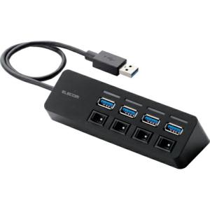 ELECOM 4ポートUSB3.0ハブ マグネット・個別スイッチタイプ ブラック ( U3H-S418BBK )｜orangetool