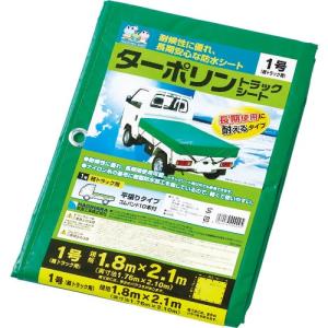 萩原 ターピー ターポリントラックシート 1号 軽トラック グリーン 1.8m×2.1m ( TP1 )｜orangetool