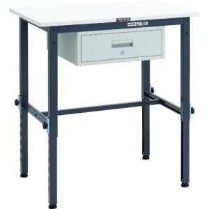 TRUSCO 軽荷重作業台高さ調節式(150kg)AEM型 900X600XH650~950 1段引出付 ダークグレー色 ( AEM-0960F1 DG ) トラスコ中山(株)｜orangetool