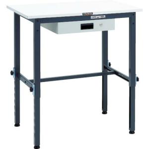 TRUSCO 軽荷重作業台高さ調節式(150kg)AEM型 900X600XH650~950 薄型1段引出付 ダークグレー色 ( AEM-0960UDK1 DG ) トラスコ中山(株)｜orangetool
