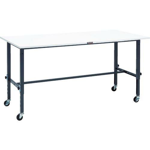 TRUSCO 軽荷重作業台高さ調節式(80kg)AEM型 1800X900XH719~1019 φ7...