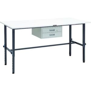 TRUSCO 軽荷重作業台高さ調節式(150kg)AEM型 1800X900XH650~950 2段引出付 ダークグレー色 ( AEM-1809F2 DG ) トラスコ中山(株)｜orangetool