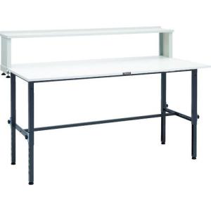 TRUSCO 軽荷重作業台高さ調節式(150kg)AEM型 1800X900XH954~1254(全高) 上棚付 ダークグレー色 ( AEM-1809YURB DG ) トラスコ中山(株)｜orangetool
