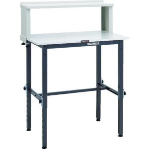 TRUSCO 軽荷重作業台高さ調節式(150kg)AEM型 900X600XH954~1254(全高) 上棚付 ダークグレー色 ( RAEM-0960YURB DG ) トラスコ中山(株)｜orangetool