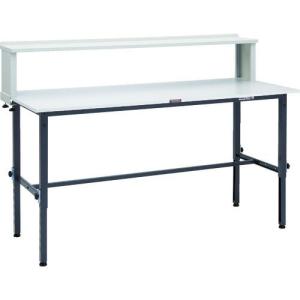 TRUSCO 軽荷重作業台高さ調節式(150kg)AEM型 1800X750XH954~1254(全高) 上棚付 ダークグレー色 ( RAEM-1800YURB DG ) トラスコ中山(株)｜orangetool