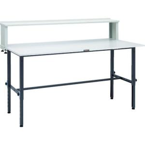 TRUSCO 軽荷重作業台高さ調節式(150kg)AEM型 1800X900XH954~1254(全高) 上棚付 ダークグレー色 ( RAEM-1809YURB DG ) トラスコ中山(株)｜orangetool