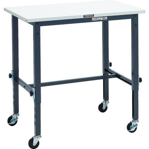 TRUSCO 軽荷重作業台高さ調節式(80kg)AEM型 900X600H719~1019 φ75キ...
