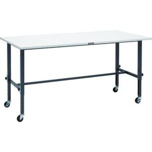 TRUSCO 軽荷重作業台高さ調節式(80kg)AEM型 1800X900XH719~1019 φ75キャスター付 ダークグレー色 ( SAEM-1809C75 DG ) トラスコ中山(株)｜orangetool