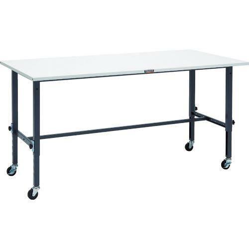 TRUSCO 軽荷重作業台高さ調節式(80kg)AEM型 1800X900XH719~1019 φ7...