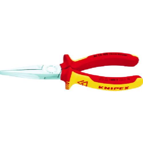 KNIPEX 絶縁1000Vロングノーズプライヤー 先端平型 160mm ( 3016-160 ) ...
