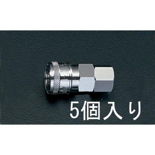 【SALE価格】エスコ (ESCO)  EA140DJ-2 Rc 1/4&quot; 雌ねじカップリング(5個...