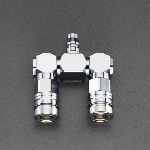 エスコ (ESCO)  EA140DK-22 2連 自在エアーカップリング(ワンプッシュ/ロックガー...