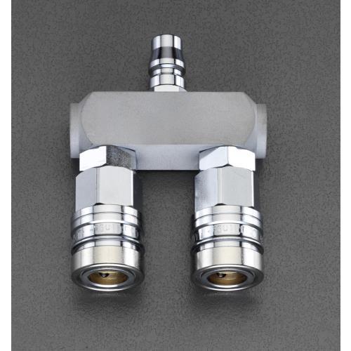 エスコ (ESCO)  EA140DK-32 2連 エアーカップリング(ワンプッシュ/ロックガード付...