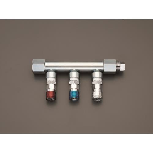 エスコ (ESCO)  EA140DL-131A Rc 3/4&quot;/3連 エアー配管分岐カップリング ...