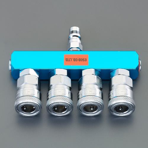 エスコ (ESCO)  EA140DM-4 4連 エアーカップリング EA140DM-4 (2台セッ...