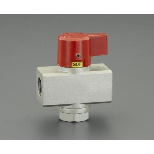 【SALE価格】エスコ (ESCO)  EA153SJ-71 Rc1/4&quot; ハンドバルブ(赤ハンドル...