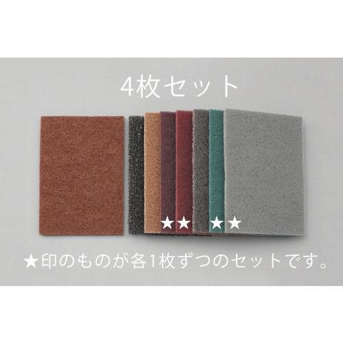 【SALE価格】エスコ (ESCO)  EA366MA-40 4枚組 工業用パッドセット(不織布表面...
