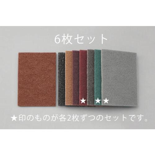 【SALE価格】エスコ (ESCO)  EA366MA-60 6枚組 工業用パッドセット(不織布表面...