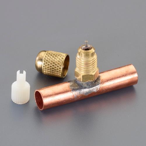 エスコ (ESCO)  EA402BK-11 F1/4&quot; T型アクセスバルブ(1/4&quot;銅管付/3個)...