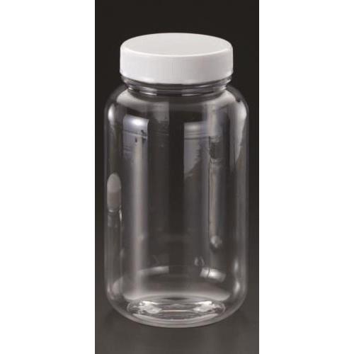 エスコ (ESCO)  EA508A-3 φ77x150mm/0.5 L 広口ペット容器(中栓付) ...