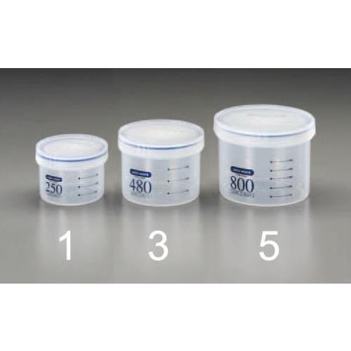 エスコ (ESCO)  EA508AN-3 φ108x 80mm/480ml 密閉容器(丸型/目盛付...