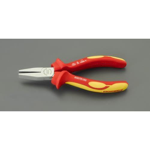 エスコ (ESCO)  EA534SW-11 160mm 絶縁フラットノーズプライヤー EA534S...
