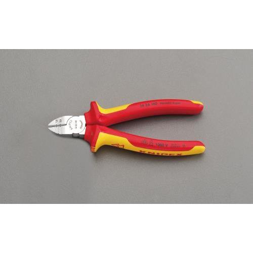 エスコ (ESCO)  EA536KB-160A 160mm 絶縁穴付ニッパー(グリップ付/メッキ)...