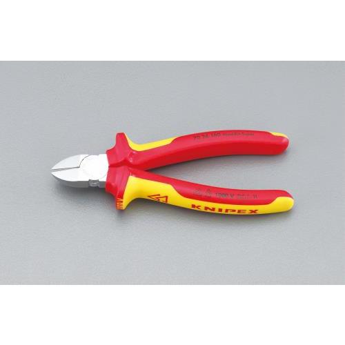 エスコ (ESCO)  EA536KG-11 160mm 電工ニッパー・絶縁(グリップ付/メッキ) ...