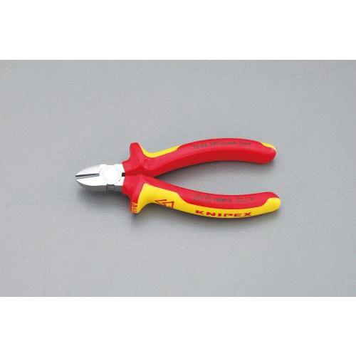 エスコ (ESCO)  EA536KG-2 140mm 電工ニッパー・絶縁(グリップ付/メッキ) E...