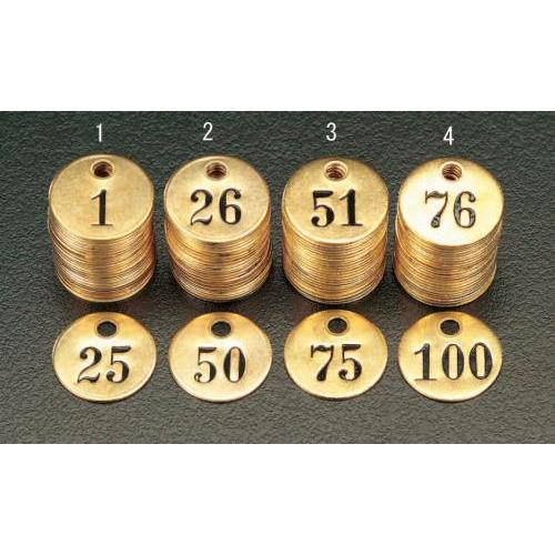 【SALE価格】エスコ (ESCO)  EA591HH-1 1 - 25 25枚組ナンバーチェック(...