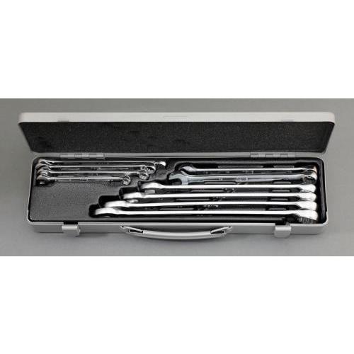 エスコ (ESCO)  EA614H-1 10本組/8-22mm 片目片口スパナ EA614H-1