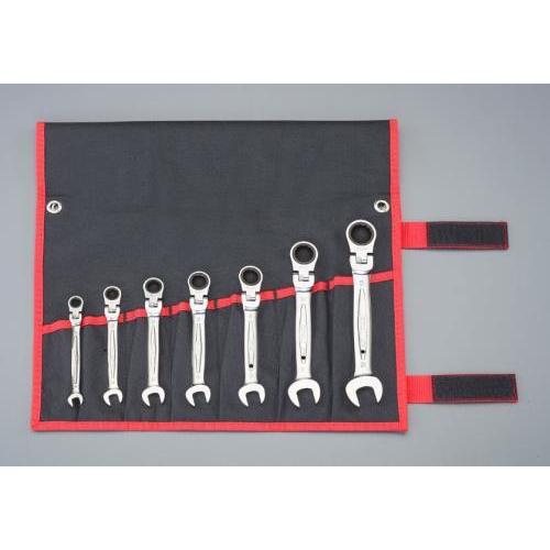 エスコ (ESCO)  EA614HP-1 7本組/8-19mm コンビネーションギアレンチ(首振型...